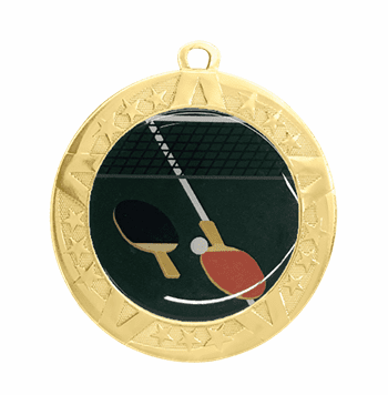 Table Tennis Award Medal - Gold Frame, 2 3/4" - Click to enlarge