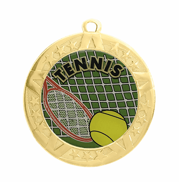 Tennis Award Medal - Gold Frame, 2 3/4" - Click to enlarge