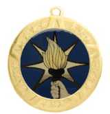 2 3/4" T-Series Medal with Gold Frame: Torch