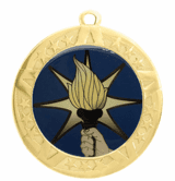 Torch Award Medal - Gold Frame, 2 3/4"