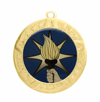 2 3/4" T-Series Medal with Gold Frame: Torch - Click to enlarge