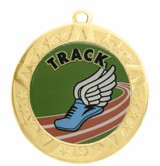 Track Award Medal - Gold Frame, 2 3/4"