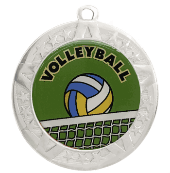 2 3/4" Silver Frame Medal: Volleyball - Click to enlarge