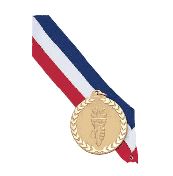 2" Diamond Cut Edge Medal with Ribbon - Achievement - Click to enlarge