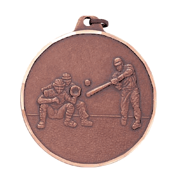 2 Inch Diamond Cut Edge Baseball Batter and Catcher Medal - Click to enlarge