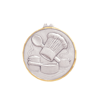 2" Diamond Cut Edge Medal with Ribbon - Culinary Arts / Cooking - Click to enlarge