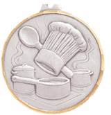 2" Diamond Cut Edge Medal with Ribbon - Culinary Arts / Cooking