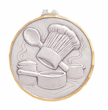 2" Diamond Cut Edge Medal with Ribbon - Culinary Arts / Cooking - Click to enlarge