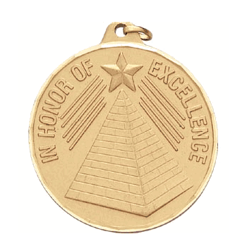 2" Diamond Cut Edge Medal with Ribbon - In Honor of Excellence - Click to enlarge