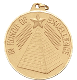 2" Diamond Cut Edge Medal with Ribbon - In Honor of Excellence