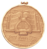 2" Diamond Cut Edge Medal with Ribbon - Music