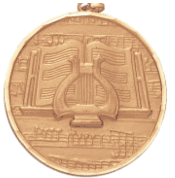 2" Diamond Cut Edge Medal with Ribbon - Music - Click to enlarge