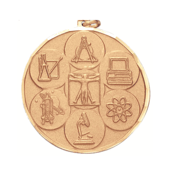 2" Diamond Cut Edge Medal with Ribbon - Science - Click to enlarge