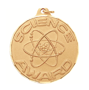 2" Diamond Cut Edge Medal with Ribbon - Science Award - Click to enlarge