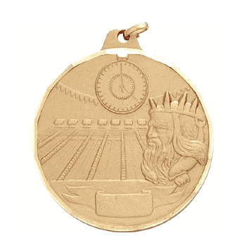 2" Diamond Cut Edge Medal with Ribbon - Swimming - Click to enlarge