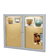 2 Door Cork Bulletin Board with Concealed Lighting, 3'H x 5'W - 2