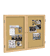 2 Door Natural Cork Bulletin Board with Oak Wood Frame, 4'H x 5'W - 2