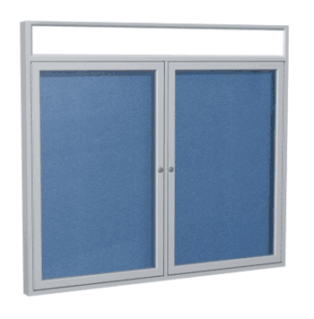 2 Door Lighted Vinyl Bulletin Board, 3'H x 5'W, Ocean - Click to enlarge