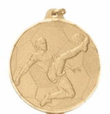 2 Inch Diamond Cut Edge Boys Soccer Medal with Ribbon