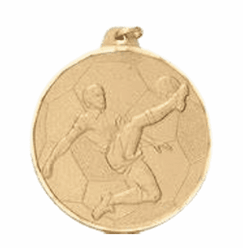 2 Inch Diamond Cut Edge Boys Soccer Medal with Ribbon - Click to enlarge
