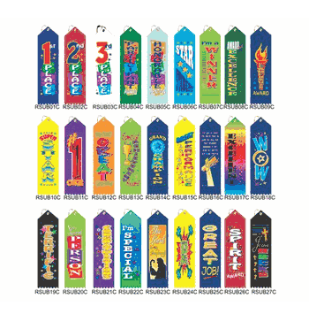 2" x 8" Printed Color Ribbons (Card & String) - Click to enlarge