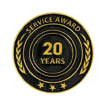20 Year Service Lapel Pin - Click to enlarge
