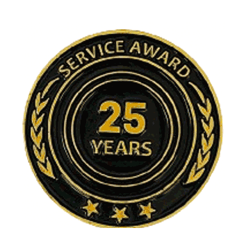 25 Year Service Lapel Pin - Click to enlarge