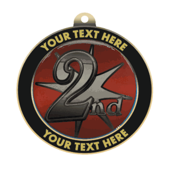 2nd Place Insert Medal with Personalized Rim - Click to enlarge