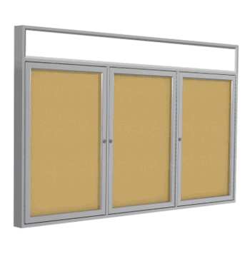 3 Door Natural Cork Bulletin Board, 4'H x 8'W - Click to enlarge
