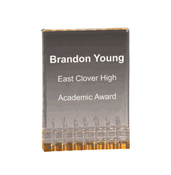 3" x 5" Mirage Acrylic Award with Gold Base - Click to enlarge