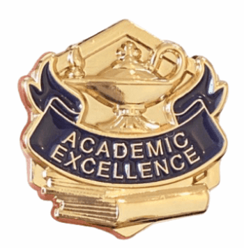 Academic Excellence - Gold Enamel Lapel Pin - Click to enlarge