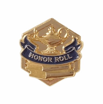 Gold Enamel Honor Roll Lapel Pin - Click to enlarge