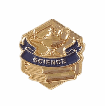 Gold Enamel Science Lapel Pin - Click to enlarge