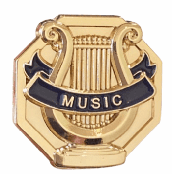 Gold Enamel Music Lapel Pin - Click to enlarge