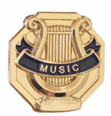 Music - Gold Enamel Lapel Pin