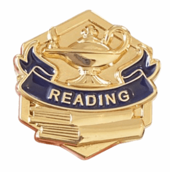 Reading - Gold Enamel Lapel Pin - Click to enlarge