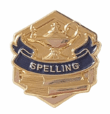 Spelling - Gold Enamel Lapel Pin