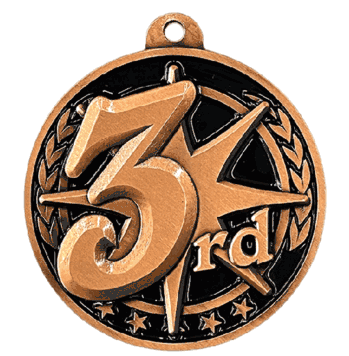 3rd Place Award Medal - Antique Bronze - Click to enlarge