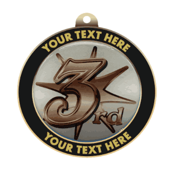 3rd Place Insert Medal with Personalized Rim - Click to enlarge