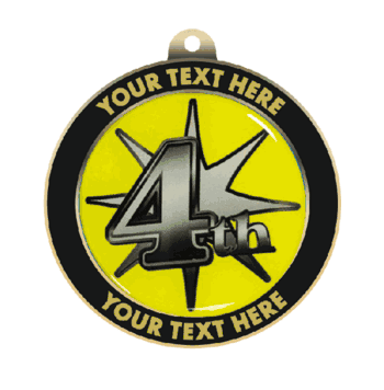 4th Place Insert Medal with Personalized Rim - Click to enlarge