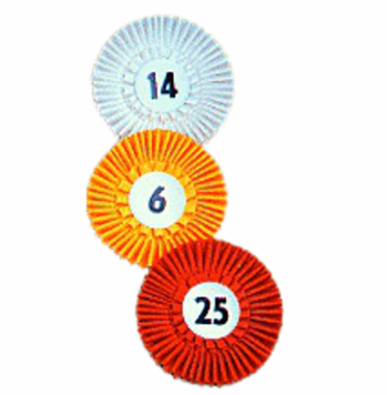5 1/2" Rosette-Style Contestant Numbers - Click to enlarge