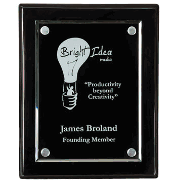 9" x 12" Black Vertical Floating Acrylic Wood Plaque - Click to enlarge