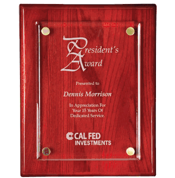 9" x 12" Rosewood Vertical Floating Acrylic Wood Plaque - Click to enlarge