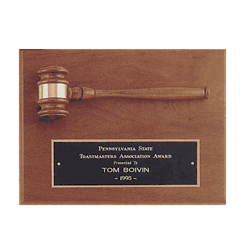 9" x 12" Walnut Gavel Plaque - Click to enlarge
