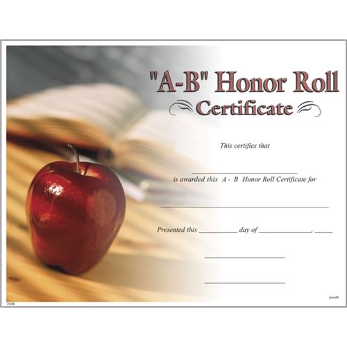 "A B" Honor Roll Certificates TrophyCentral