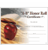 "A B" Honor Roll Photo Certificate