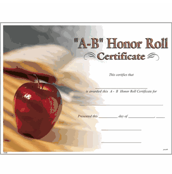 "A B" Honor Roll Photo Certificates - Click to enlarge