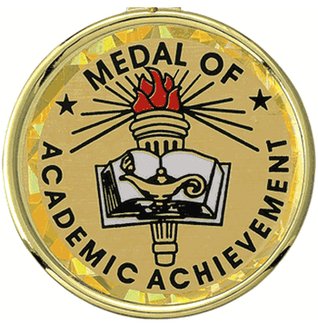 Academic Achievement Mylar Decal Medal Insert - Click to enlarge