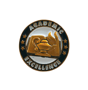 Academic Excellence Gold Enamel Lapel Pin - Click to enlarge