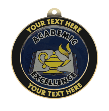Academic Excellence Insert Medal with Personalized Rim - Click to enlarge
